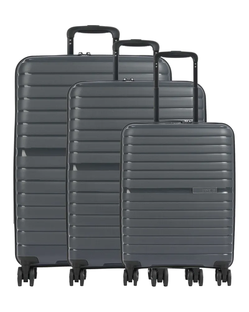 Travelite 4-Rollen Trolley Set Trient in schwarz Schwarz