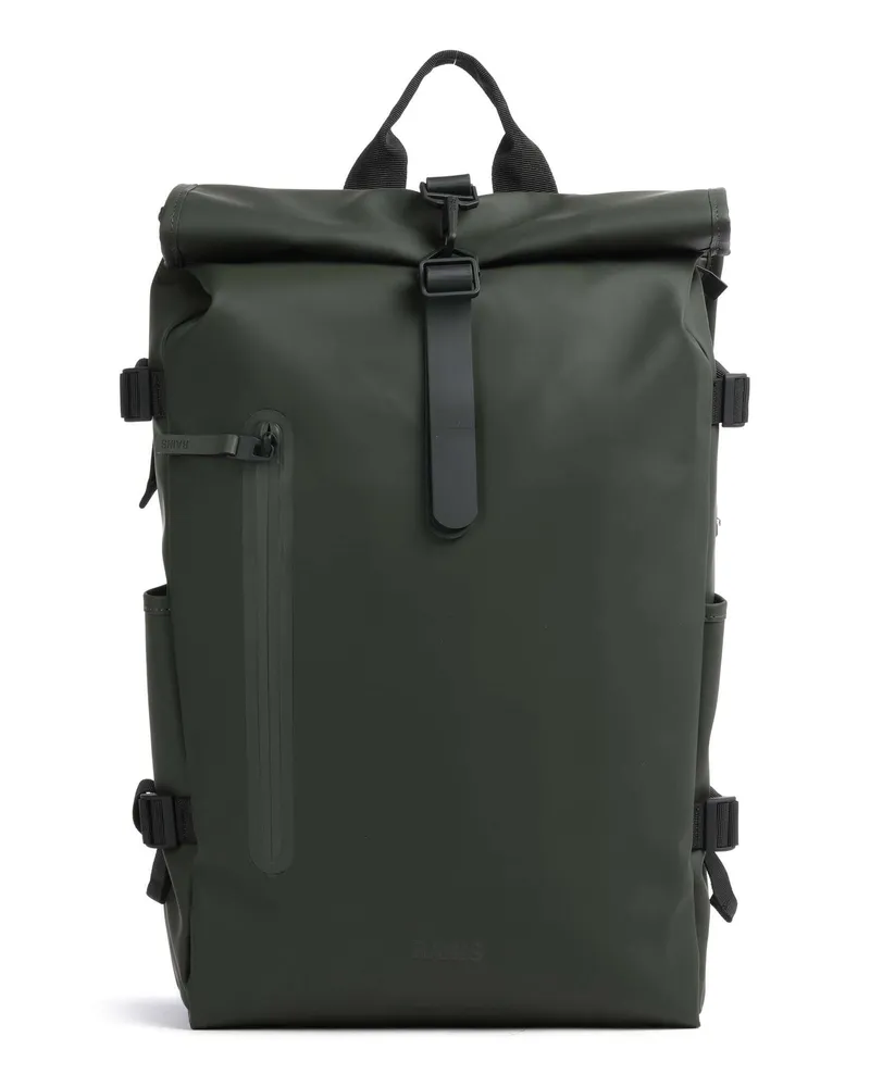 RAINS Rolltop Rucksack Large in grün Grün