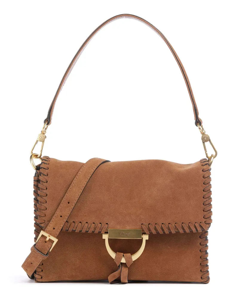 Abro Schultertasche Suede Temi Stitch in braun Braun
