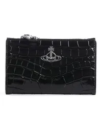 Vivienne Westwood Crocodile Geldbörse schwarz Schwarz