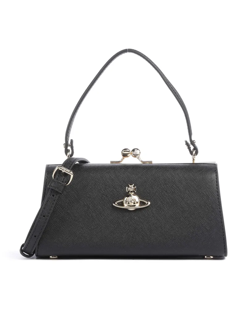 Vivienne Westwood Handtasche Doll Frame Saffiano XL in schwarz Schwarz