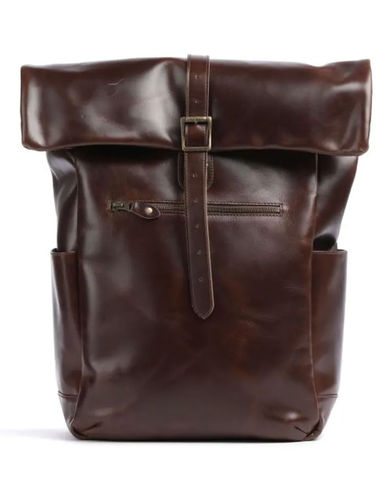 Buckle & Seam Crazy Horse Nomad Rolltop Rucksack braun Braun