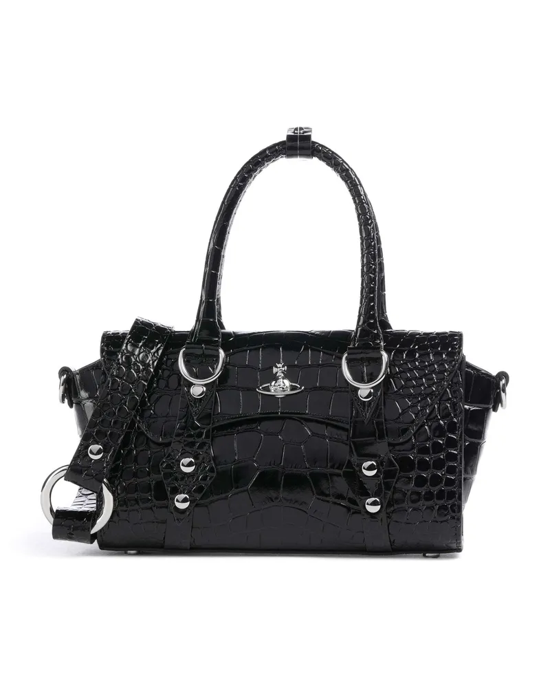 Vivienne Westwood Handtasche Bettina Embossed Croc Mini in schwarz Schwarz