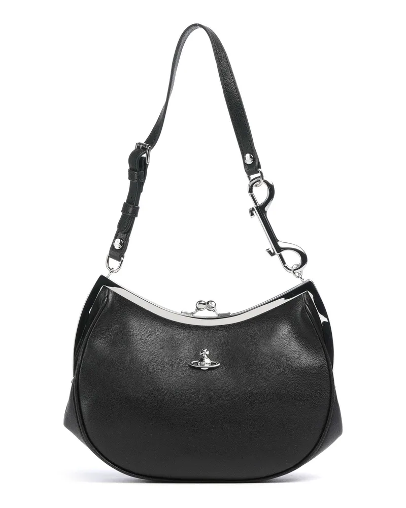Vivienne Westwood Schultertasche Charm Frame Supple in schwarz Schwarz