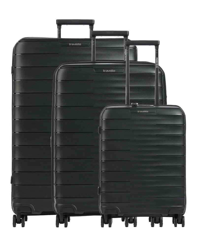 Travelite 4-Rollen Trolley Set Mooby in schwarz Schwarz