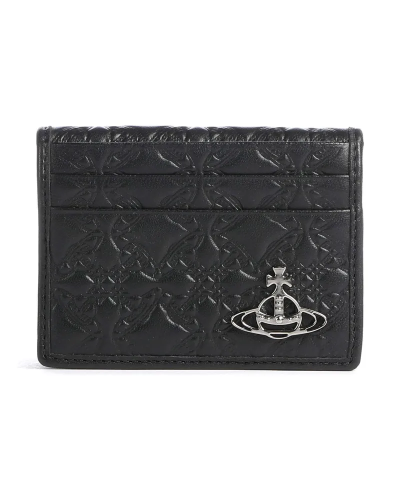 Vivienne Westwood Kreditkartenetui Embossed Nappa in schwarz Schwarz