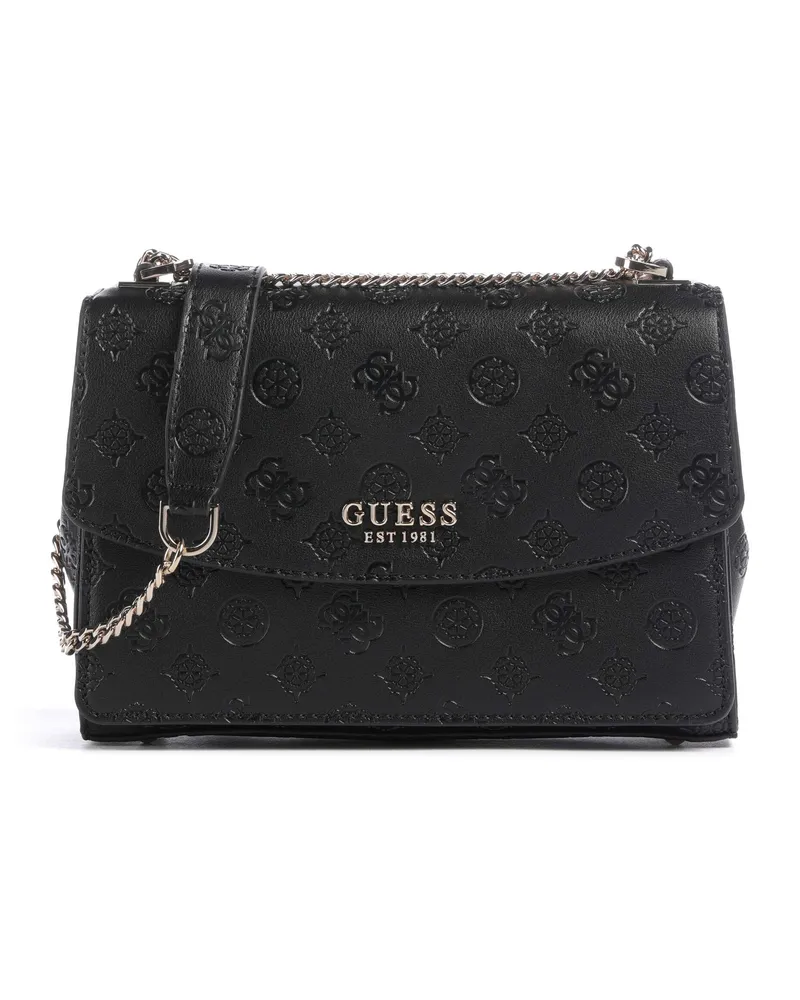 Guess Schultertasche Phoebe Peony Debossed in schwarz Schwarz