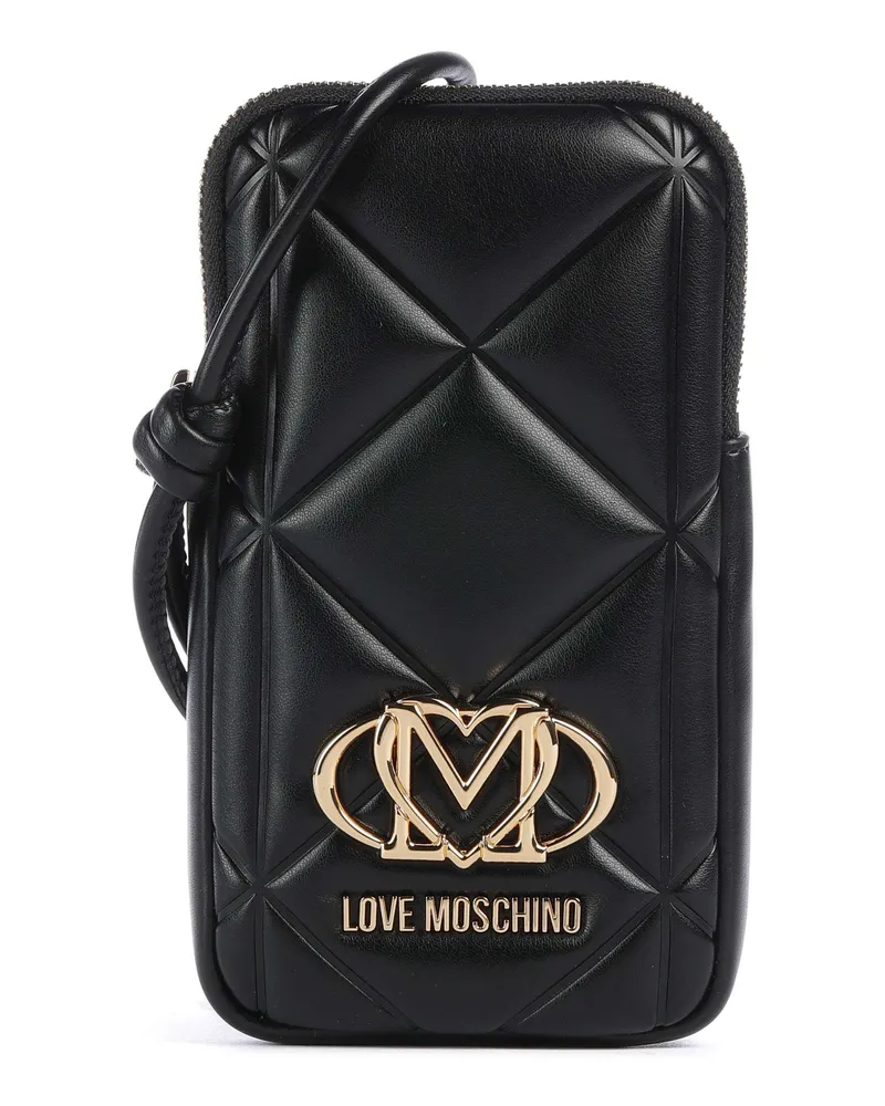 Moschino Handytasche Embossed Q in schwarz Schwarz