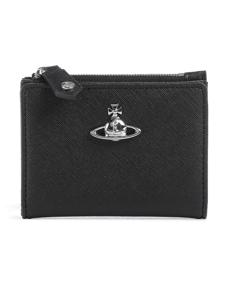 Vivienne Westwood Kreditkartenetui Saffiano Plain Slim in schwarz Schwarz