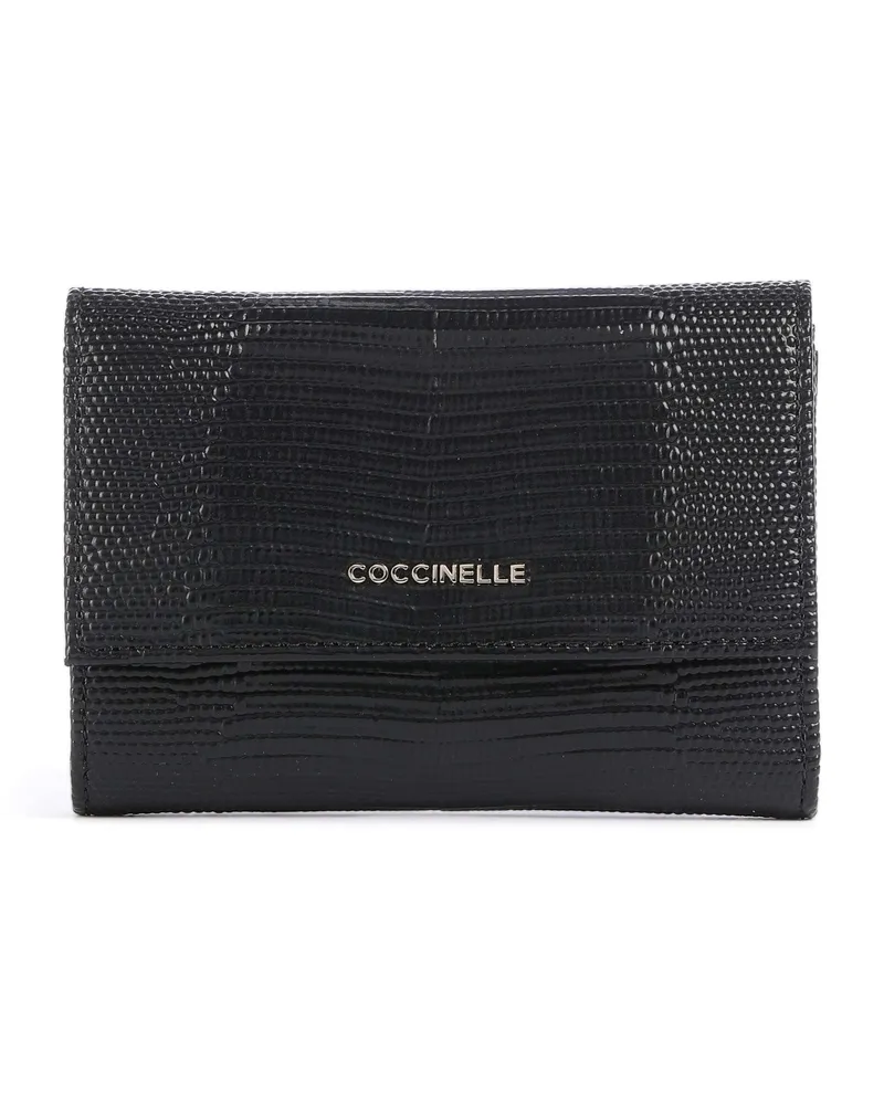 Coccinelle Geldbörse Metallic Lizard RFID in schwarz Schwarz