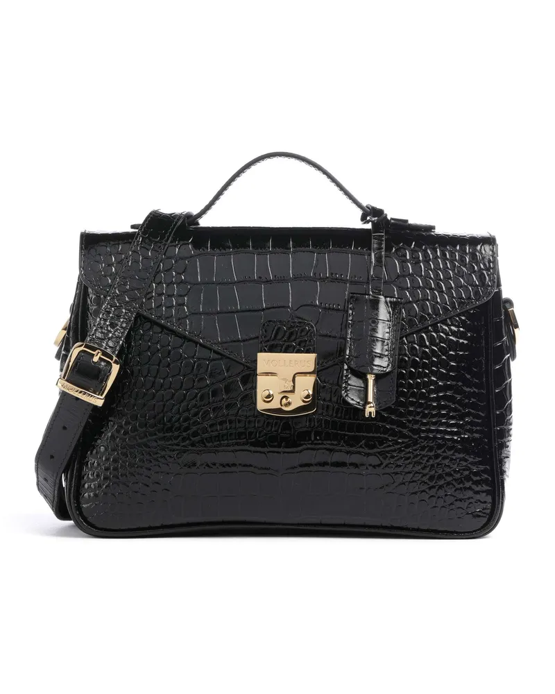 Maison Mollerus Handtasche Croco Marly in schwarz Schwarz