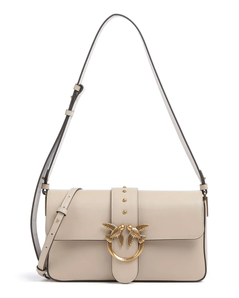 Pinko Schultertasche Love One Classic Slouchy in elfenbein Beige