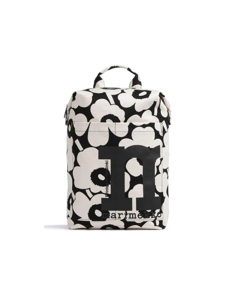 Marimekko Unikko Mono Rucksack natur/schwarz Beige