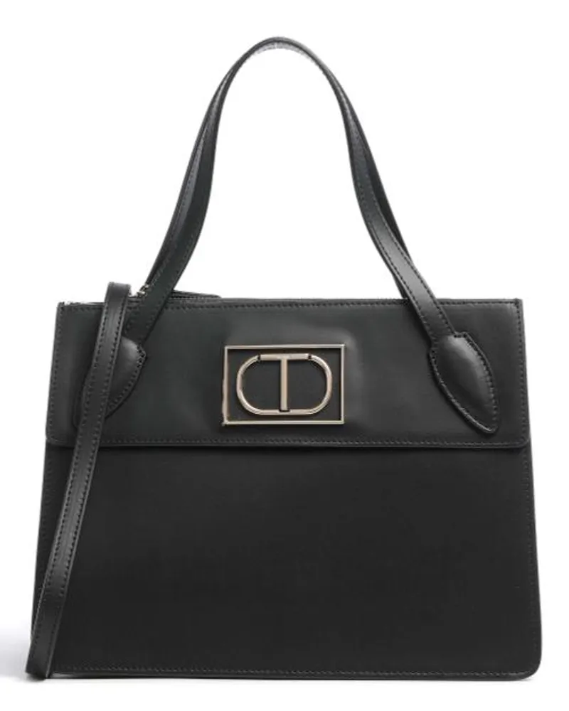 Twin-Set Basic Leather Handtasche schwarz Schwarz