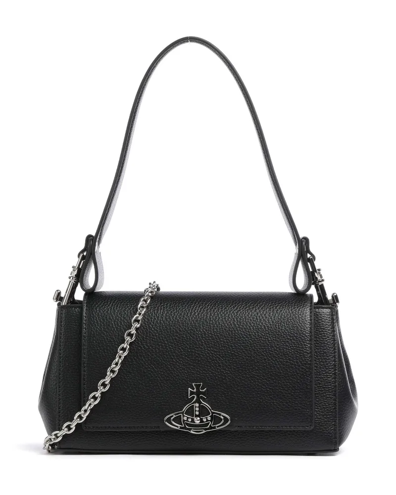 Vivienne Westwood Schultertasche Hazel Re-Vegan Grain Medium in schwarz Schwarz