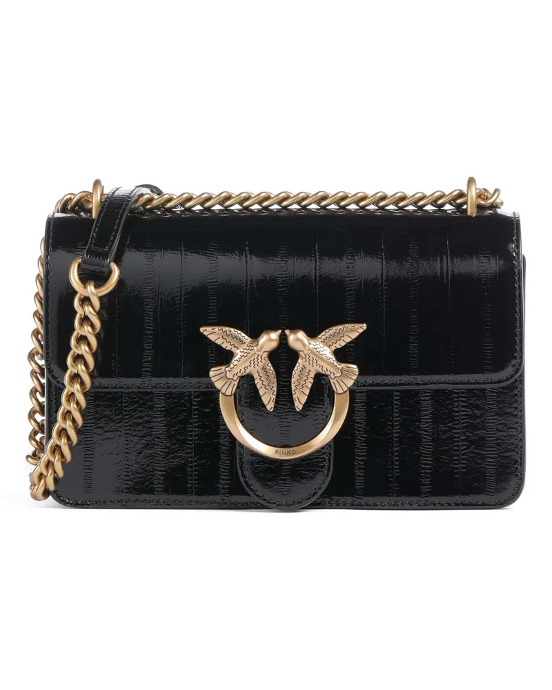 Pinko Schultertasche Love One Mini in schwarz Schwarz