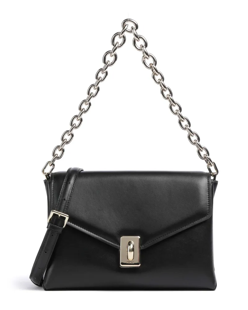 Furla Schultertasche Meridiana M in schwarz Schwarz