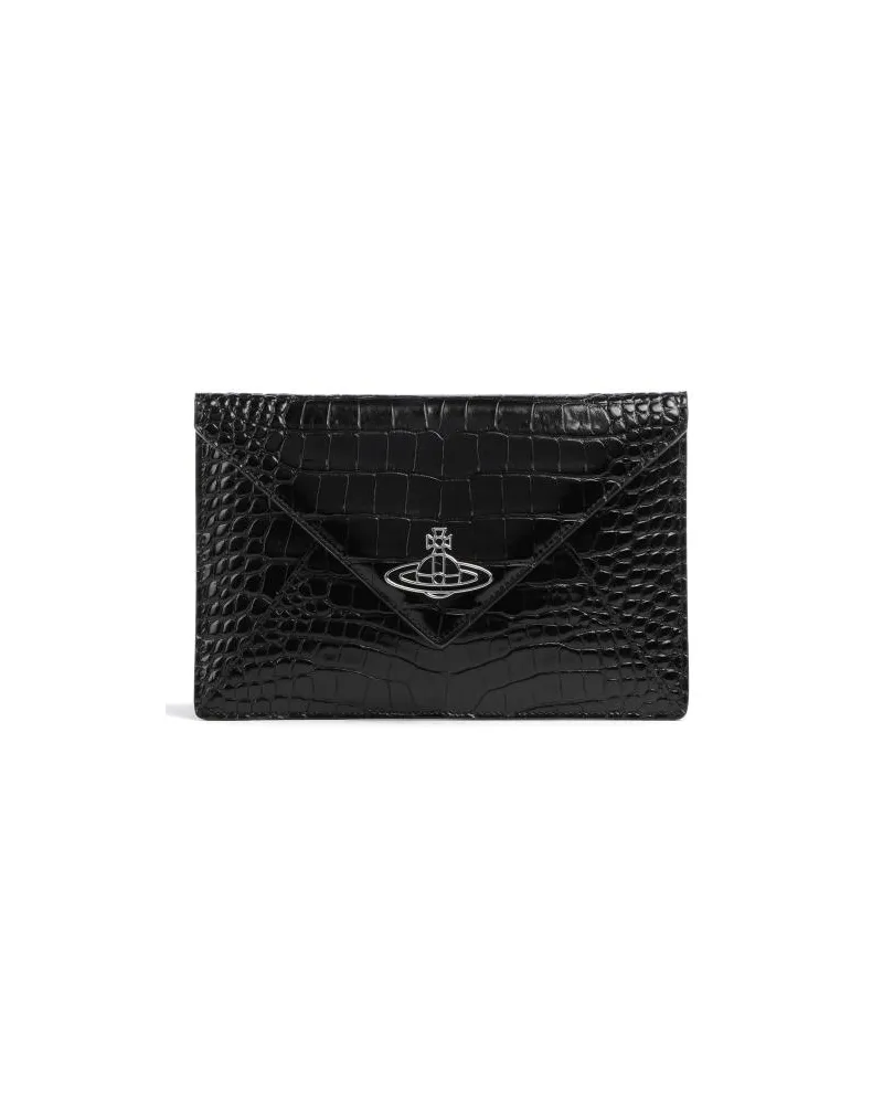 Vivienne Westwood Crocodile Clutch schwarz Schwarz