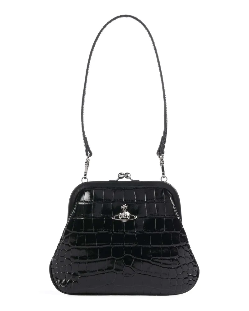 Vivienne Westwood Schultertasche Vivienne Embossed Croc in schwarz Schwarz