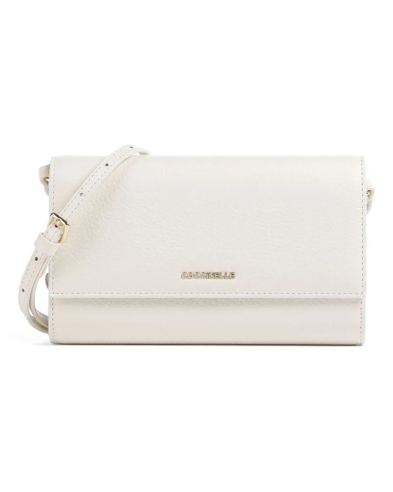 Coccinelle Geldbörse Metallic Soft RFID in elfenbein Beige