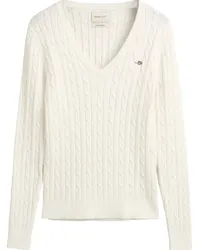 Gant Rippenstrick V-Pullover Eggshell