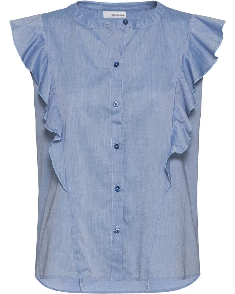 Rossana Diva Blusenshirt mit Rüschen Blau