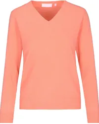 Brigitte von Schönfels Kaschmir V-Pullover Orange