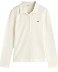 Gant Langarm-Piquepolo Slim Shield Eggshell