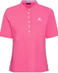 Luis Steindl Piqué-Shirt mit Vichykaro-Details Pink