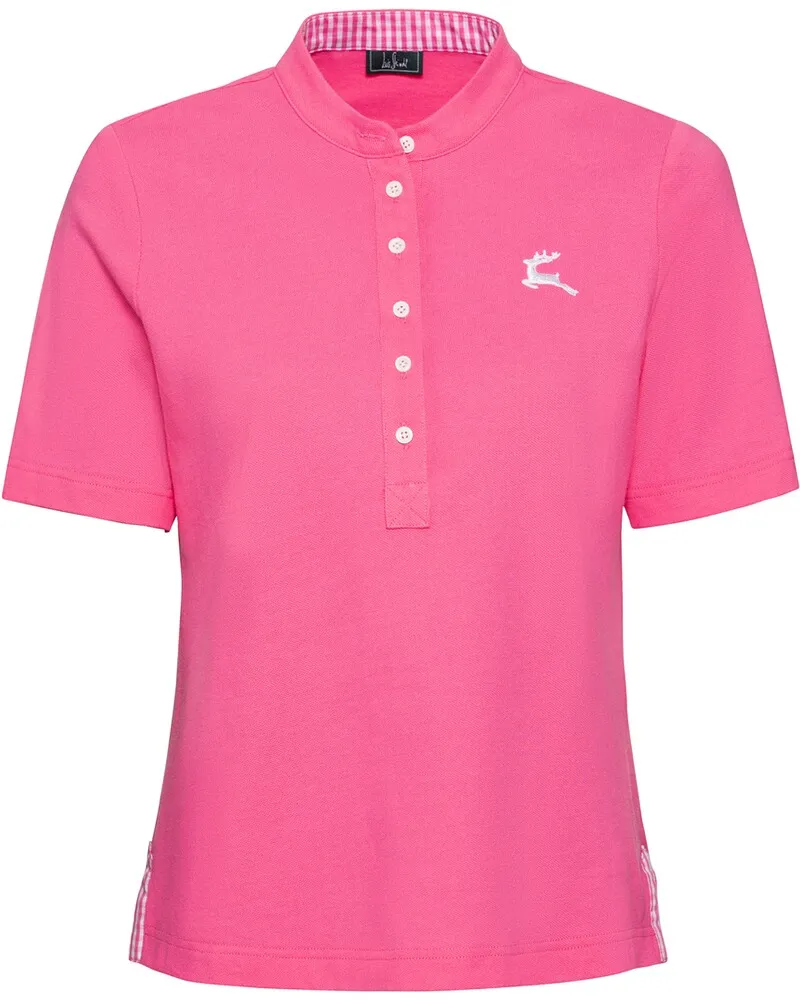 Luis Steindl Piqué-Shirt mit Vichykaro-Details Pink