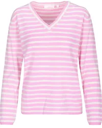 Brigitte von Schönfels Ringel-V-Pullover Rosa