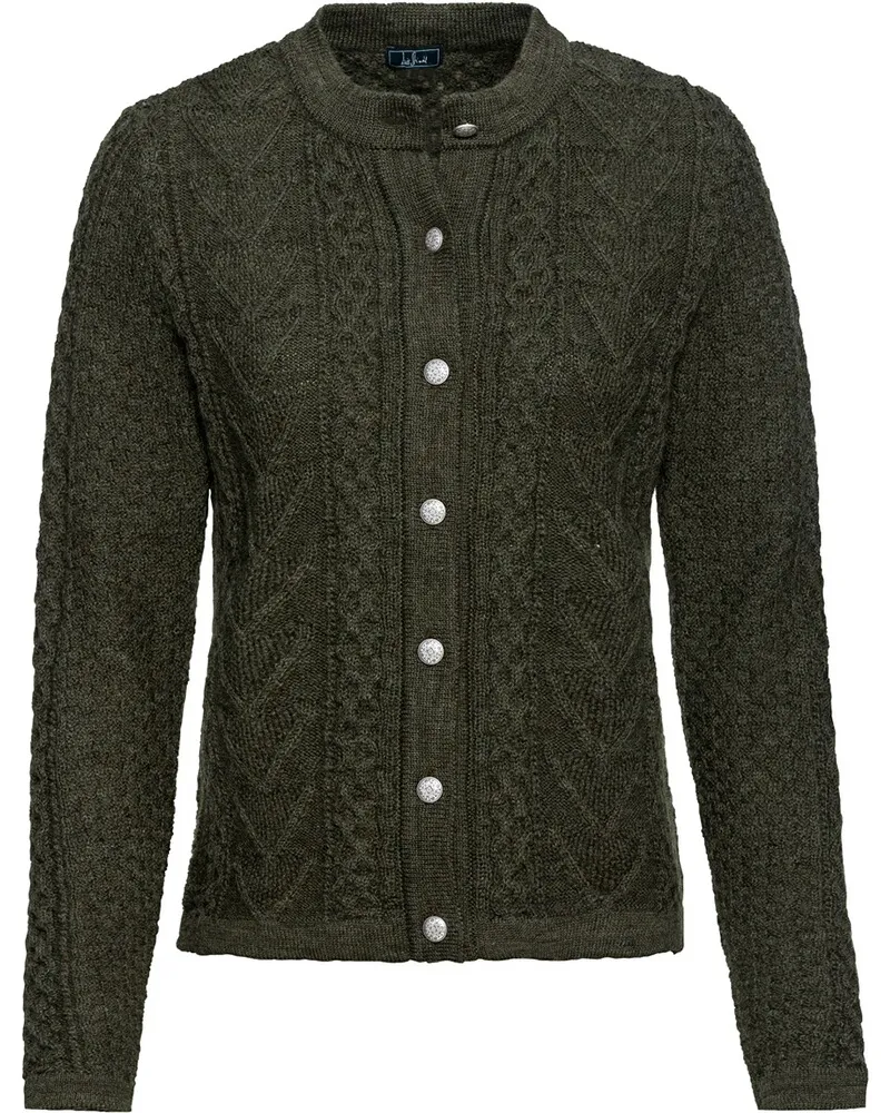 Luis Steindl Strickjacke Wabenmuster Olive