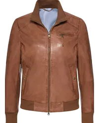 Brigitte von Schönfels Nappa-Lederjacke Cognac