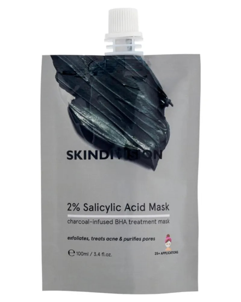 SkinDivision 2 % Salicylic Acid Mask Aktivkohle Masken 100 ml 