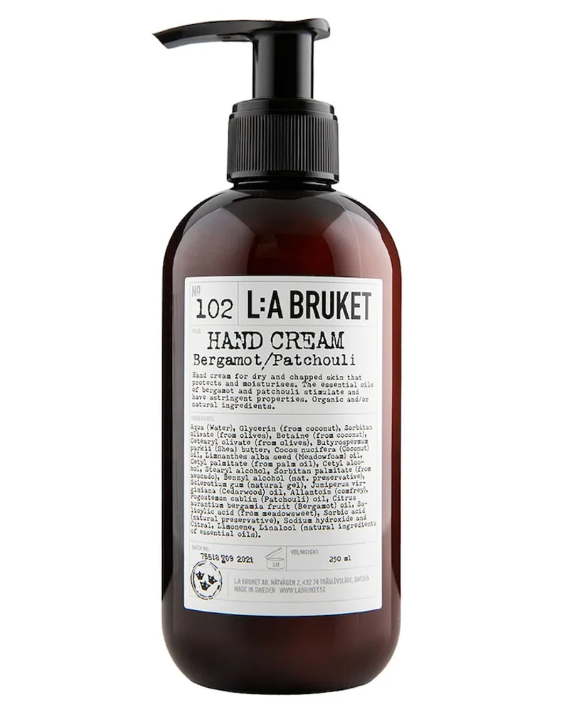 L:A Bruket No. 102 Hand Cream Bergamot/Patchouli Handcreme 240 ml 