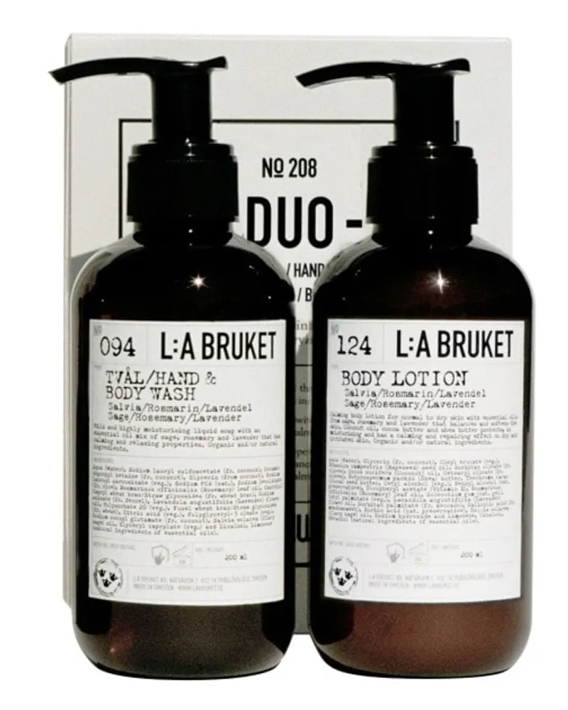 L:A Bruket No. 208 Duo-kit Liquid Soap/Body Lotion Sage/Rosemary/Lavender 190 ml Körperpflegesets 
