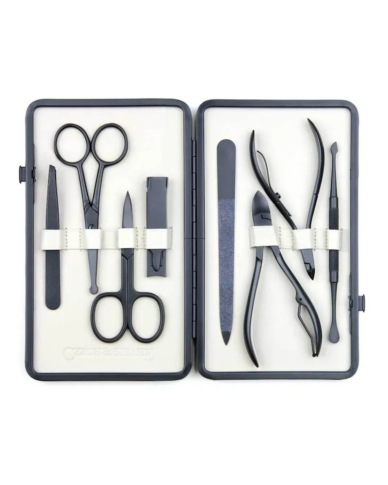 Czech & Speake Leather-Bound Manicure Set Black/White Nägel kürzen 