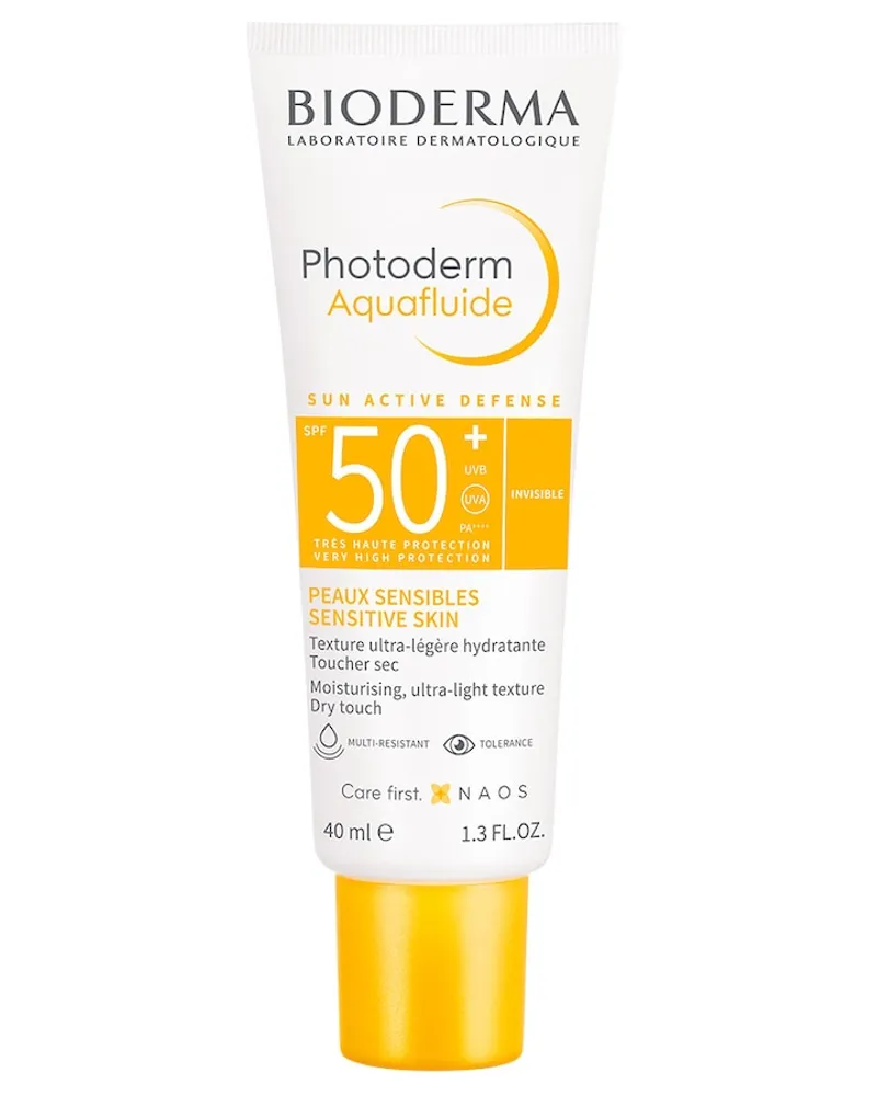 BIODERMA Photoderm Aquafluide LSF50+ ungetönt Feuchtigkeitsspendender, mattierender Gesichtssonnenschutz mit einer leichten Aqua-Textur Gesichtscreme 04 l 