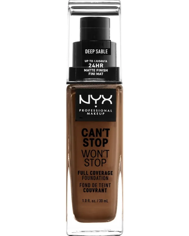 NYX Cosmetics Can't Stop Won't 24-Hour Foundation 30 ml Nr. 22.5 Warm Walnut Braun