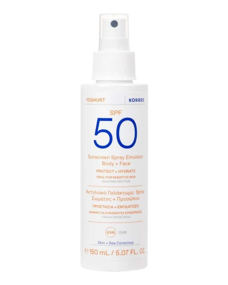 Korres YOGHURT Sonnenschutz Sprüh-Emulsion für Gesicht & Körper SPF50 150 ml 