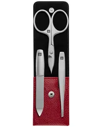 Zwilling Maniküre Pediküre Set 3tlg. mit Kombi-Nagelschere, Leder, rot Nägel kürzen 