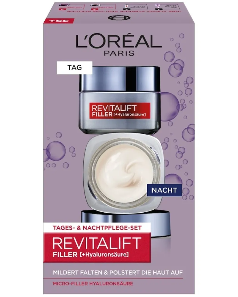 L'Oréal Revitalift Filler Geschenkset mit Tages- & Nachtpflege Gesichtscreme 