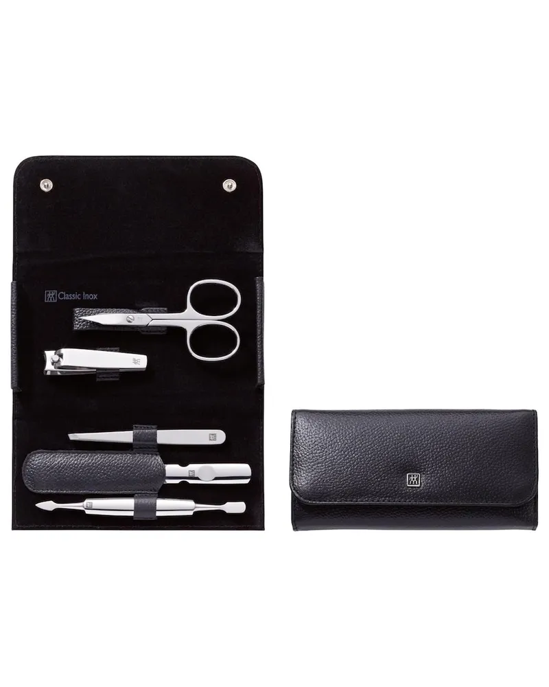 Zwilling Maniküre Pediküre Set 5tlg. mit Nagelknipser, Leder, schwarz Nägel kürzen 