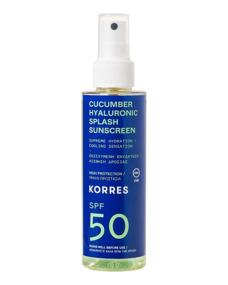 Korres Cucumber Hyaluronic Splash Sonnenschutzspray für Gesicht+Körper SPF50 150 ml 