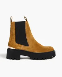 Maje Chelsea-Boots aus Veloursleder Braun