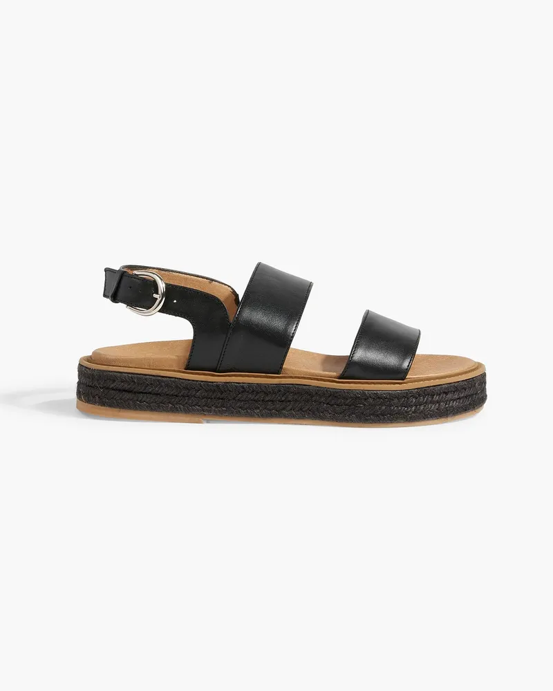 Iris & Ink Naya Espadrille-Slingback-Sandalen aus Leder Schwarz