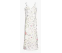 Midi-Wickelkleid aus Baumwollfrottee mit floralem Print