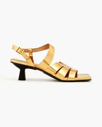 Ganni Sandalen aus -Leder Metallic