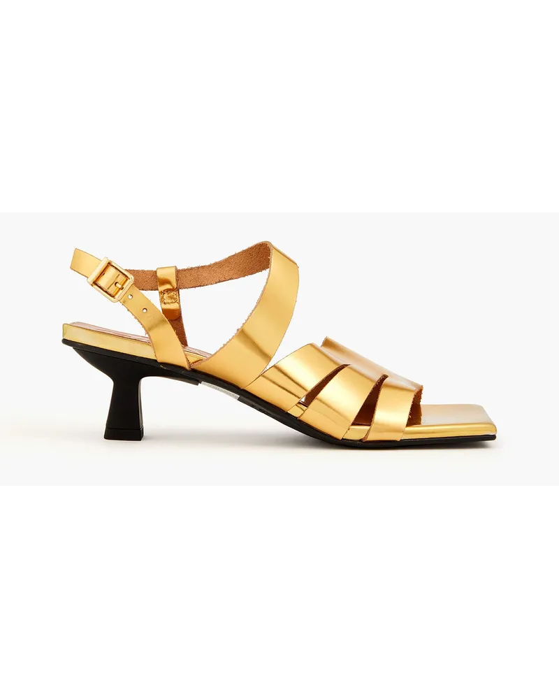 Ganni Sandalen aus -Leder Metallic