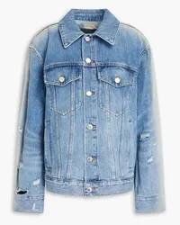 Alice + Olivia Alice OliviaJeff Jeansjacke inDistressed-Optik Blau